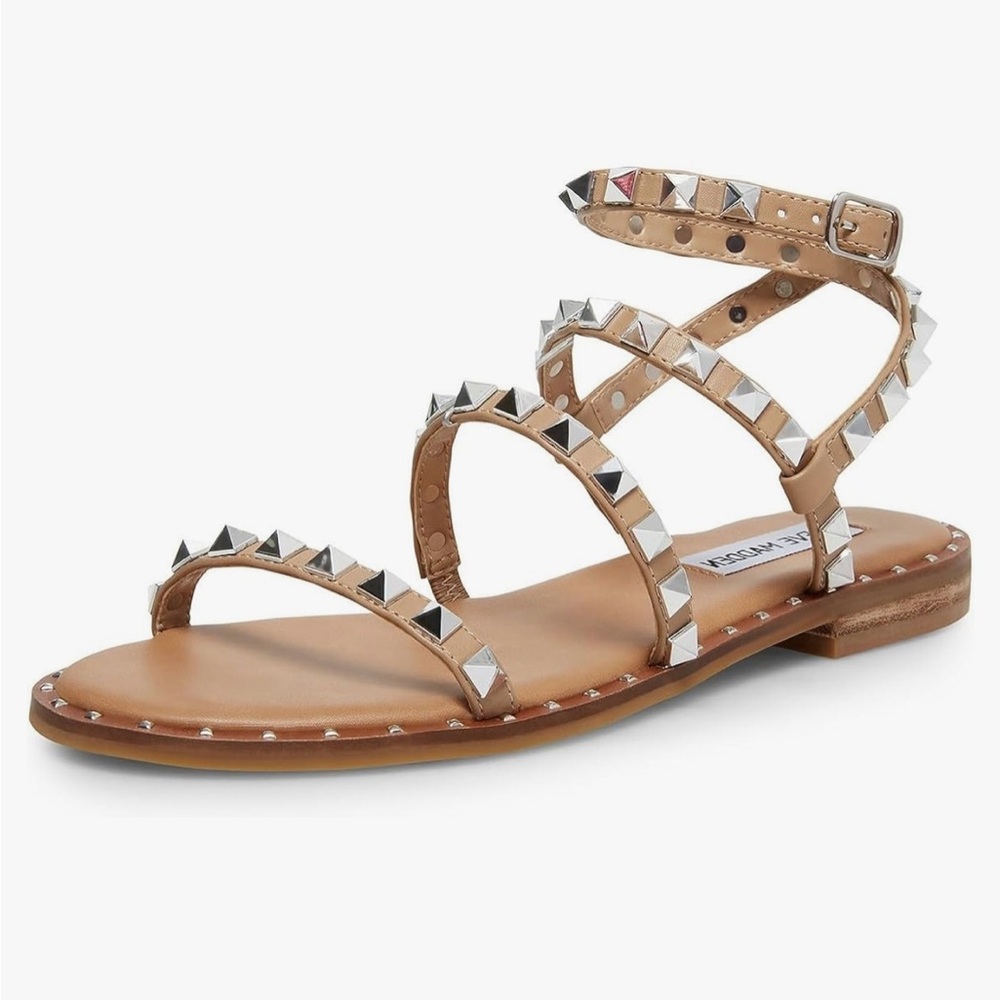 Steve Madden Tan Gladiator Sandals with Studded Detail